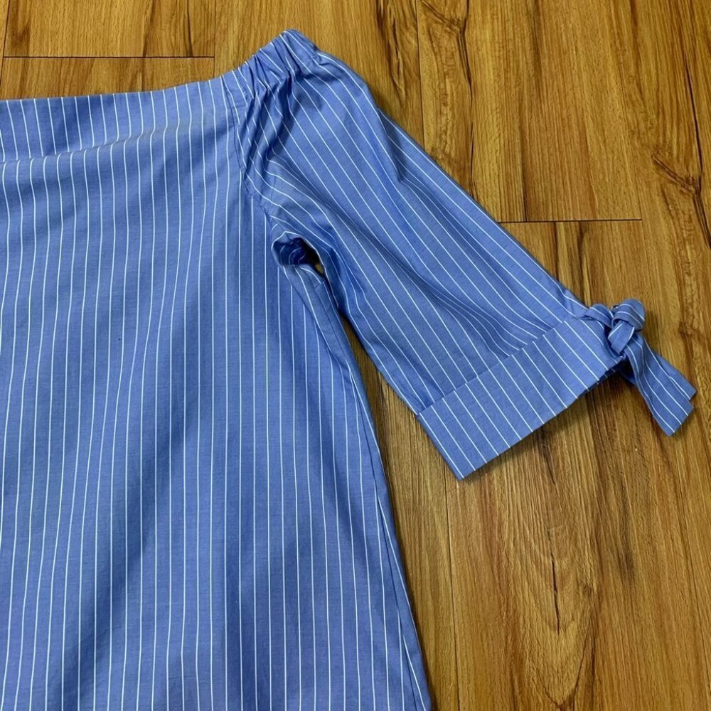 Aritzia Babaton Malik Off Shoulder Blue Blouse View 5